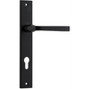Door Lever Annecy Rectangular Euro Matt Black CTC85mm H237xW50xP65mm in Matt Black
