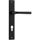 Door Lever Annecy Rectangular Euro Matt Black CTC85mm H237xW50xP65mm in Matt Black