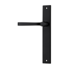 Door Lever Annecy Rectangular Latch Left Hand Fixed Matt Black L117xP63mm BPH240xW38mm in Matt Black