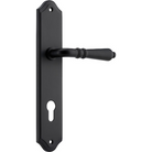 Door Lever Sarlat Shouldered Euro Matt Black CTC85mm H250xW48xP57mm in Matt Black