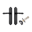 Door Lever Sarlat Shouldered Latch Matt Black H250xW48xP57mm Passage Kit Tube Latch Split Cam 'T' Striker Matt Black Backset 60mm in Matt Black