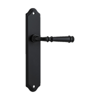 Door Lever Verona Shouldered Latch Matt Black H237xW50xP59mm in Matt Black
