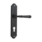 Door Lever Verona Shouldered Euro Matt Black CTC85mm H237xW50xP59mm in Matt Black