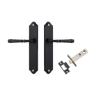 Door Lever Verona Shouldered Latch Matt Black H240xW50xP59mm Passage Kit Tube Latch Split Cam 'T' Striker Matt Black Backset 60mm in Matt Black