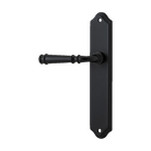 Door Lever Verona Shouldered Latch Left Hand Fixed Matt Black L122xP58mm BPH250xW48mm in Matt Black