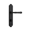 Door Lever Verona Shouldered Privacy Matt Black CTC85mm H237xW50xP59mm in Matt Black