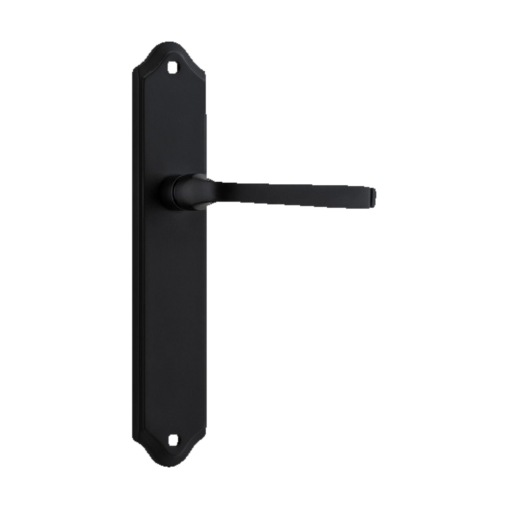 Door Lever Annecy Shouldered Latch Matt Black H237xW50xP65mm in Matt Black