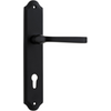 Door Lever Annecy Shouldered Euro Matt Black CTC85mm H237xW50xP65mm in Matt Black
