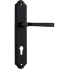 Door Lever Annecy Shouldered Euro Matt Black CTC85mm H237xW50xP65mm in Matt Black