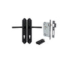 Door Lever Annecy Shouldered Euro Matt Black CTC85mm H240xW50xP65mm Entrance Kit Mortice Lock Euro Matt Black CTC85mm Backset 60mm, Euro Cylinder Dual Function 5 Pin Matt Black L65mm KA1 in Matt Black