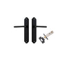Door Lever Annecy Shouldered Latch Matt Black H240xW50xP65mm Passage Kit Tube Latch Split Cam 'T' Striker Matt Black Backset 60mm in Matt Black