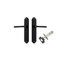 Door Lever Annecy Shouldered Latch Matt Black H240xW50xP65mm Passage Kit Tube Latch Split Cam 'T' Striker Matt Black Backset 60mm in Matt Black