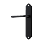 Door Lever Annecy Shouldered Latch Left Hand Fixed Matt Black L117xP65mm BPH250xW48mm in Matt Black