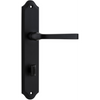 Door Lever Annecy Shouldered Privacy Matt Black CTC85mm H237xW50xP65mm in Matt Black