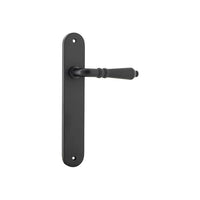 Door Lever Sarlat Oval Latch Matt Black H230xW40xP55mm in Matt Black