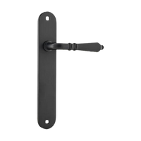 Door Lever Sarlat Oval Latch Matt Black H230xW40xP55mm in Matt Black