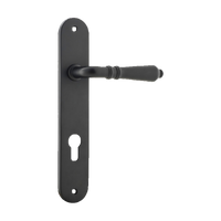 Door Lever Sarlat Oval Euro Matt Black CTC85mm H230xW40xP55mm in Matt Black