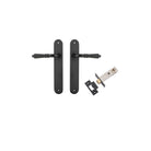 Door Lever Sarlat Oval Latch Matt Black H240xW40xP55mm Passage Kit Tube Latch Split Cam 'T' Striker Matt Black Backset 60mm in Matt Black