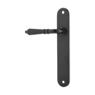 Door Lever Sarlat Oval Latch Left Hand Fixed Matt Black L111xP53mm BPH240xW40mm in Matt Black