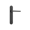 Door Lever Baltimore Oval Latch Matt Black H230xW40xP55mm in Matt Black