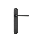 Pair of Iver Baltimore lever door handles on oval backplates, featuring sleek lever design and polished finish.