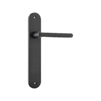 Door Lever Baltimore Oval Latch Matt Black H230xW40xP55mm in Matt Black