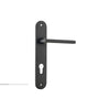 Door Lever Baltimore Oval Euro Matt Black CTC85mm H230xW40xP55mm in Matt Black
