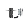Door Lever Baltimore Oval Euro Matt Black CTC85mm H240xW40xP55mm Entrance Kit Mortice Lock Euro Matt Black CTC85mm Backset 60mm, Euro Cylinder Key Thumb 6 Pin Matt Black L70mm KA1 in Matt Black