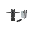 Pair of Iver Baltimore lever door handles on oval backplates, showcasing polished metal finish and elegant design.