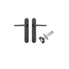 Door Lever Baltimore Oval Latch Matt Black H240xW40xP55mm Passage Kit Tube Latch Split Cam 'T' Striker Matt Black Backset 60mm in Matt Black