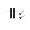 Door Lever Baltimore Oval Privacy Matt Black CTC85mm H240xW40xP55mm Inbuilt Privacy Kit Tube Latch Split Cam 'T' Striker Matt Black Backset 60mm, Privacy Bolt Round Bolt Matt Black Backset 60mm in Matt Black
