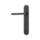 Door Lever Baltimore Oval Latch Left Hand Fixed Matt Black L118xP54mm BPH240xW40mm in Matt Black