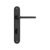 Door Lever Baltimore Oval Privacy Matt Black CTC85mm H230xW40xP55mm in Matt Black