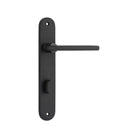 Pair of Iver Baltimore lever handles on oval backplates, featuring a sleek, modern design for interior door hardware.