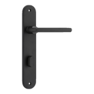 Door Lever Baltimore Oval Privacy Matt Black CTC85mm H230xW40xP55mm in Matt Black