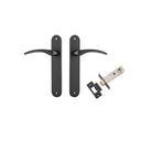 Door Lever Oxford Oval Latch Matt Black H240xW40xP60mm Passage Kit Tube Latch Split Cam 'T' Striker Matt Black Backset 60mm in Matt Black