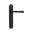 Door Lever Verona Oval Latch Matt Black H237xW50xP59mm in Matt Black