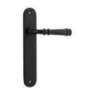 Door Lever Verona Oval Latch Matt Black H237xW50xP59mm in Matt Black