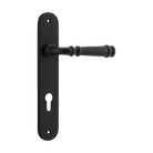 Door Lever Verona Oval Euro Matt Black CTC85mm H237xW50xP59mm in Matt Black