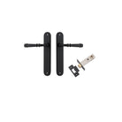 Door Lever Verona Oval Latch Matt Black H240xW40xP59mm Passage Kit Tube Latch Split Cam 'T' Striker Matt Black Backset 60mm in Matt Black