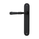 Door Lever Verona Oval Latch Left Hand Fixed Matt Black L122xP56mm BPH240xW40mm in Matt Black