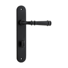 Door Lever Verona Oval Privacy Matt Black CTC85mm H237xW50xP59mm in Matt Black