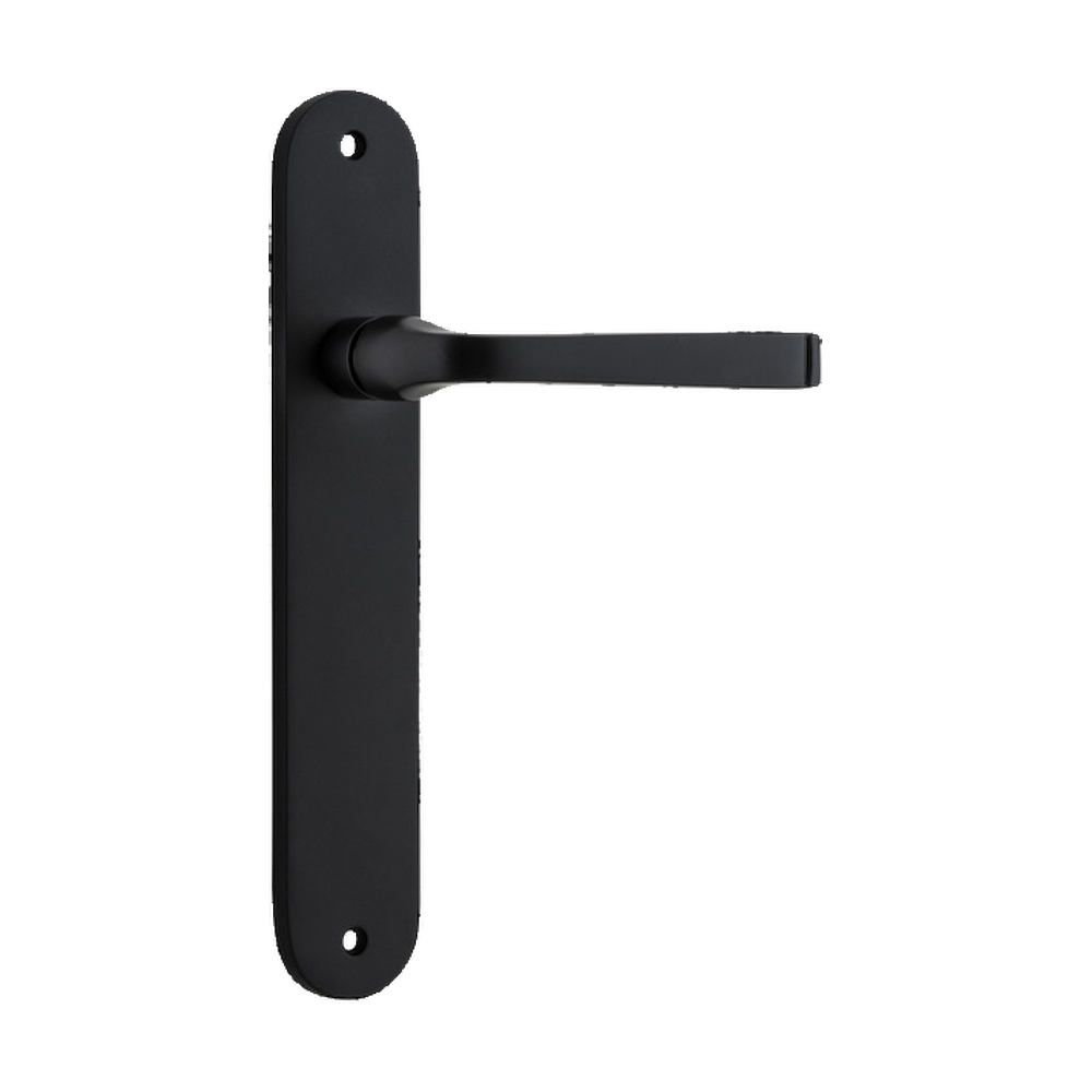 Door Lever Annecy Oval Latch Matt Black H230xW40xP62mm in Matt Black