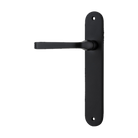 Door Lever Annecy Oval Latch Left Hand Fixed Matt Black L117xP63mm BPH240xW40mm in Matt Black