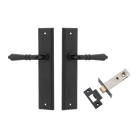 Door Lever Sarlat Stepped Matt Black Passage Kit in Matt Black