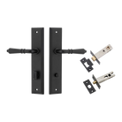Door Lever Sarlat Stepped Matt Black Privacy Kit in Matt Black