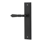 Door Lever Sarlat Stepped Latch Left Hand Fixed Matt Black L111xP56mm BPH237xW50mm in Matt Black