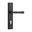 Pair of Iver Verona lever door handles on stepped backplates, featuring sleek, modern architectural hardware design.