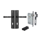 Pair of Iver Verona lever door handles on stepped backplate, showcasing elegant architectural hardware design.