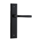 Door Lever Annecy Stepped Latch Matt Black H237xW50xP65mm in Matt Black